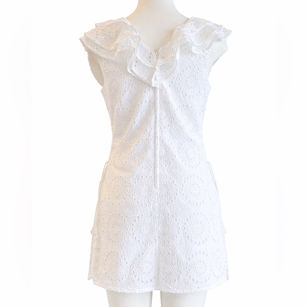 NWT LILY PULITZER White Eyelet Ruffle romper mini dress - size 6 - Picture 6 of 8